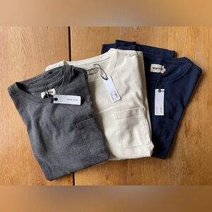 Taylor Stitch Trio of Pocket Heavy Bag Tees - Charcoal, Ivory, and Navy